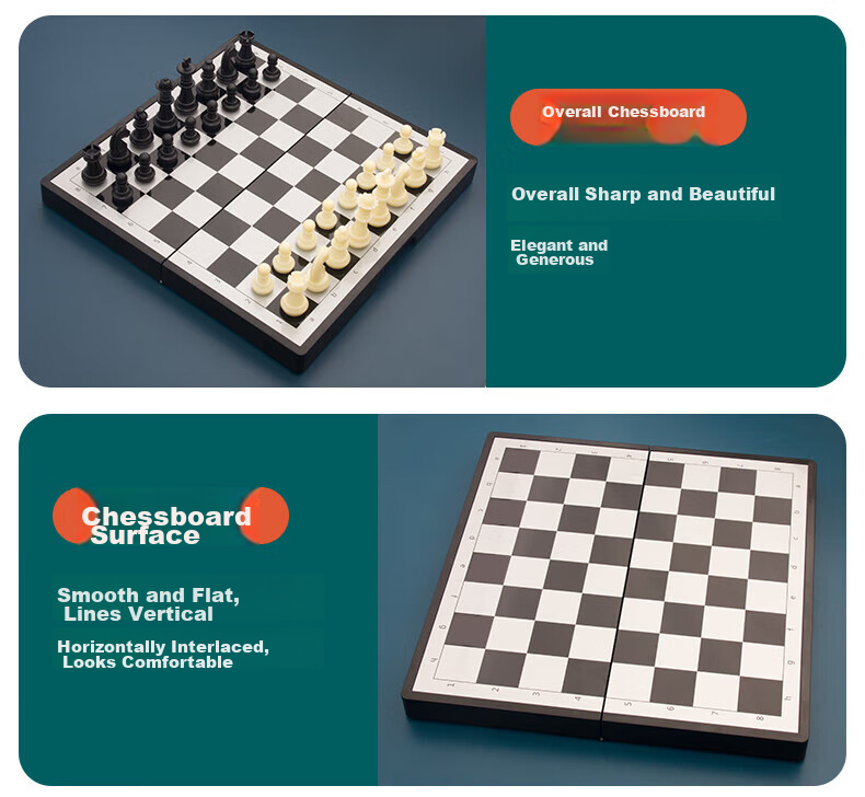 JUA Medium Magnetic Chess Set for Children, Elementary School Students, Learning Training, Educational And Leisure Board Game Set F-5 9