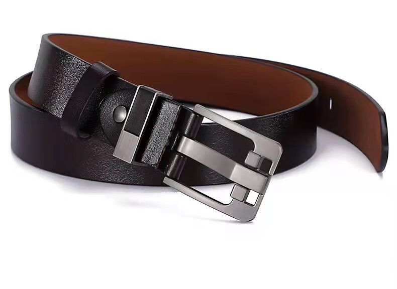 Dibinze Men's Belt, Extended 150cm, Large Size, for Chubby Men, Genuine Leather, Pin Buckle, Extra Long Belt, Gift for Boyfriend 18