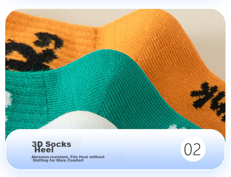 MiiOW Children's Socks, Girls' Mid-Calf Socks, Autumn And Winter Letter Trendy Socks, Girls' Sports Socks, 5 Pairs, Colorful Letters, XL 16