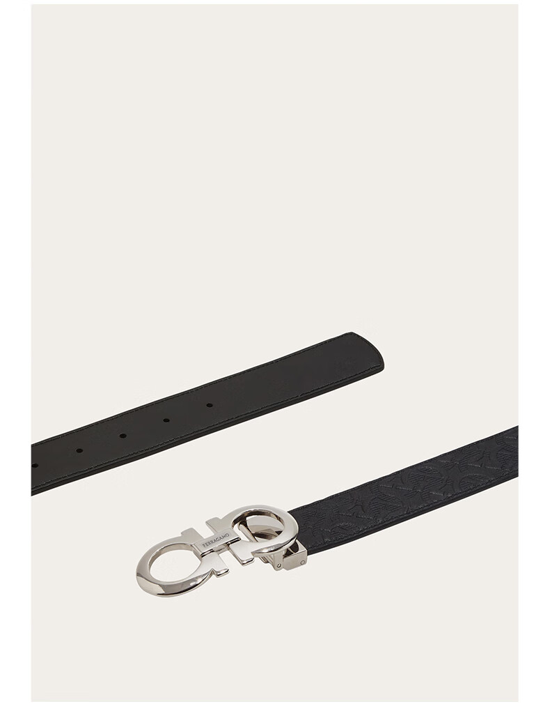 Ferragamo Men's Reversible Adjustable Gancini Belt 0724127_C_100 Gift for Boyfriend 7