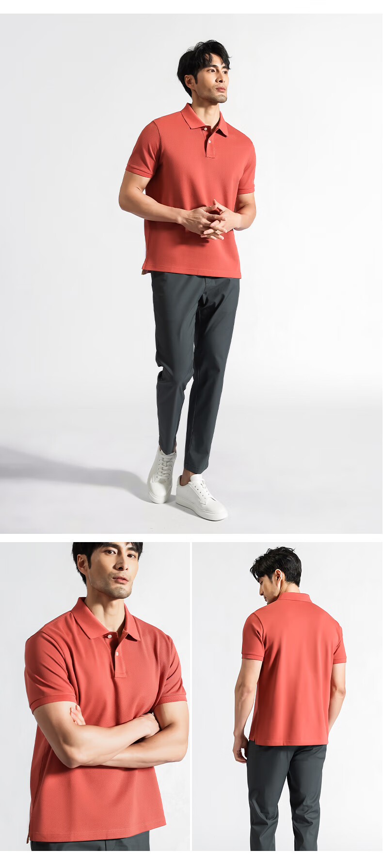 Wendao [Wendao Bright T] 100% Pure Cotton Large Pique 5A Antibacterial Champion POLO Shirt, Floral Gray, 4XL 16