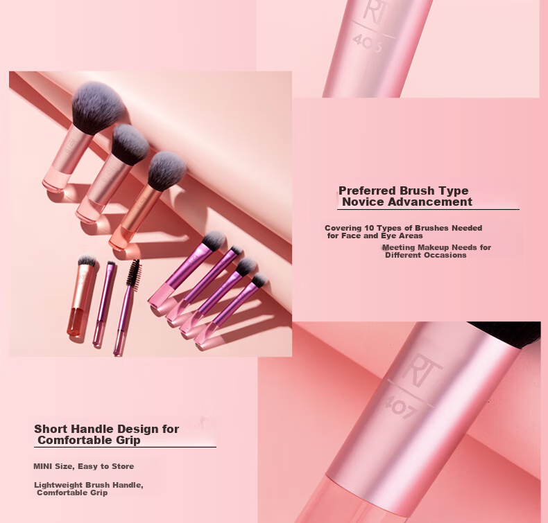 Real Techniques Dream Makeup Brushes Set of 10: Eyeshadow Brush, Powder Brush, Concealer Brush, Blush Brush 6