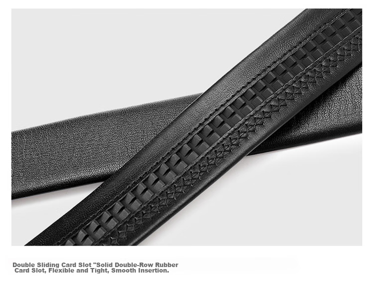 HONGU Men's Belt, Top-Grain Leather, Automatic Buckle, Waist Belt, Gift Box Packaging, 115cm, Birthday Present 13