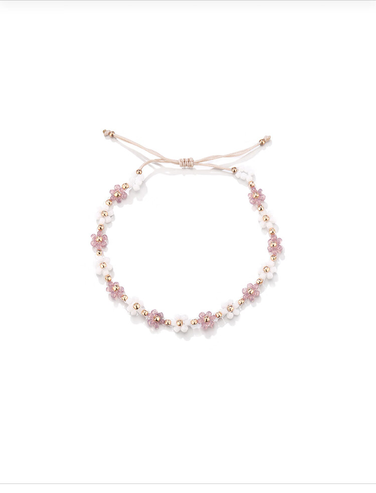 Clect Small Flower Bracelet for Women, New Chinese Style National Trend Student Accessory, Fresh Cord Jewelry, Fashionable Birthday Gift for Girlfriend 2