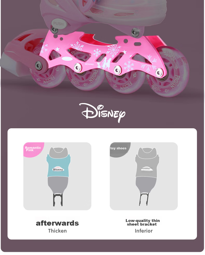 Disney Roller Skates for Children Aged 3-6 Full Light-Up Beginner Set Inline Skates for Girls And Boys with Straight Wheels 13