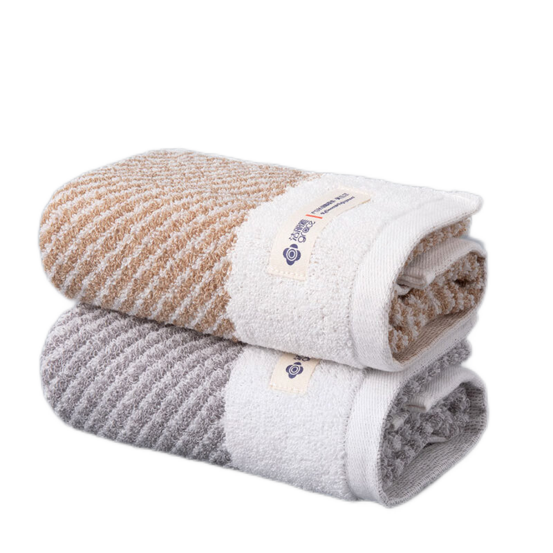 Grace Antibacterial And Anti-Mite Towels, 2-Pack, Pure Cotton, Highly Absorbent, Soft Face Towels for Men, Sports, Brown + Gray
