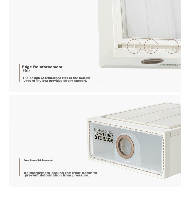 CHAHUA Storage Box, Large Organizer Box for Underwear, Drawer-Style Single-Layer Storage Cabinet, Set of Two 16