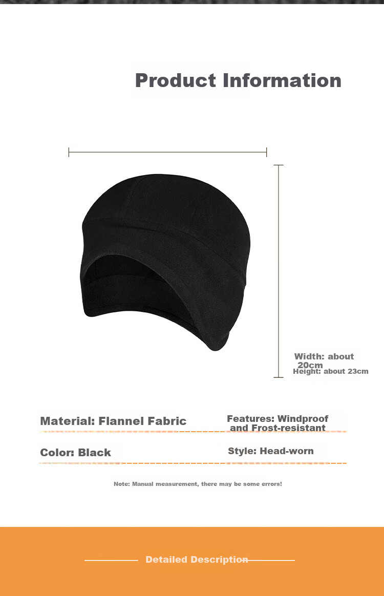 FOREVER Cycling Cap, Warm Ear Protection, Outdoor Sports Windproof, Cold-Resistant Fleece Bicycle Helmet for Winter, Black 4