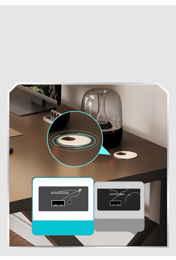 Huakaizhixing Computer Desk, Desktop Home Gaming Simple Desk, Office Desk, Study Table, Game Table BGZ723, 1 Meter Black 9