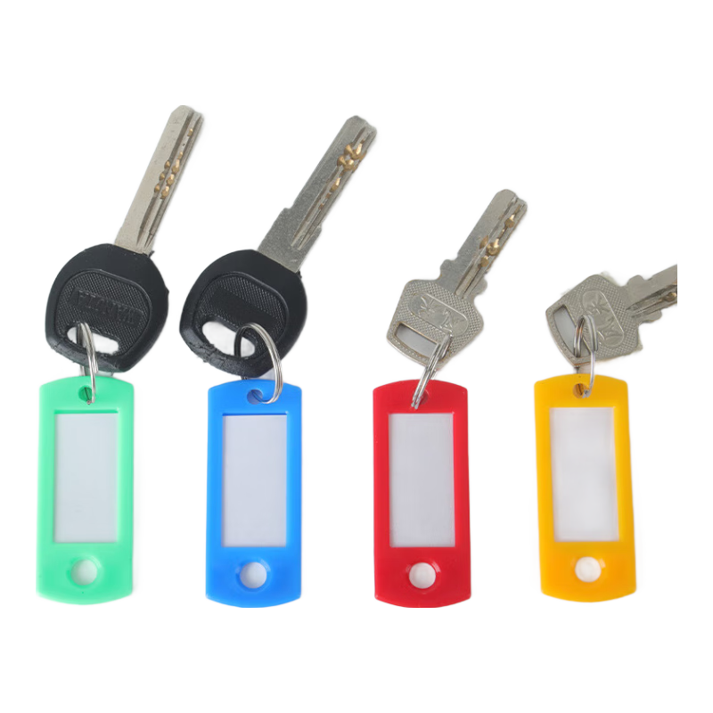 TANGO Key Tags, Colorful Double-Hole Single-Sided, 50 Pieces/tube, Four Colors, PET Tube Packaging, Label Tags for Hotel Landlords, Large Keys, Customizable Classification Labels, Easy-To Key Tags