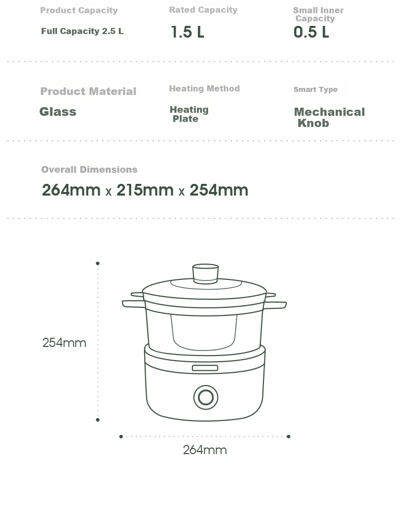 Donlim Electric Stew Pot, Soup And Bird's Nest Double Boiler, Health-Preserving Water Bath Cooker, BB Soup Pot, Small Glass Electric Stew Pot for Nourishment And Beauty, DL-9002 (Forest Green) 27