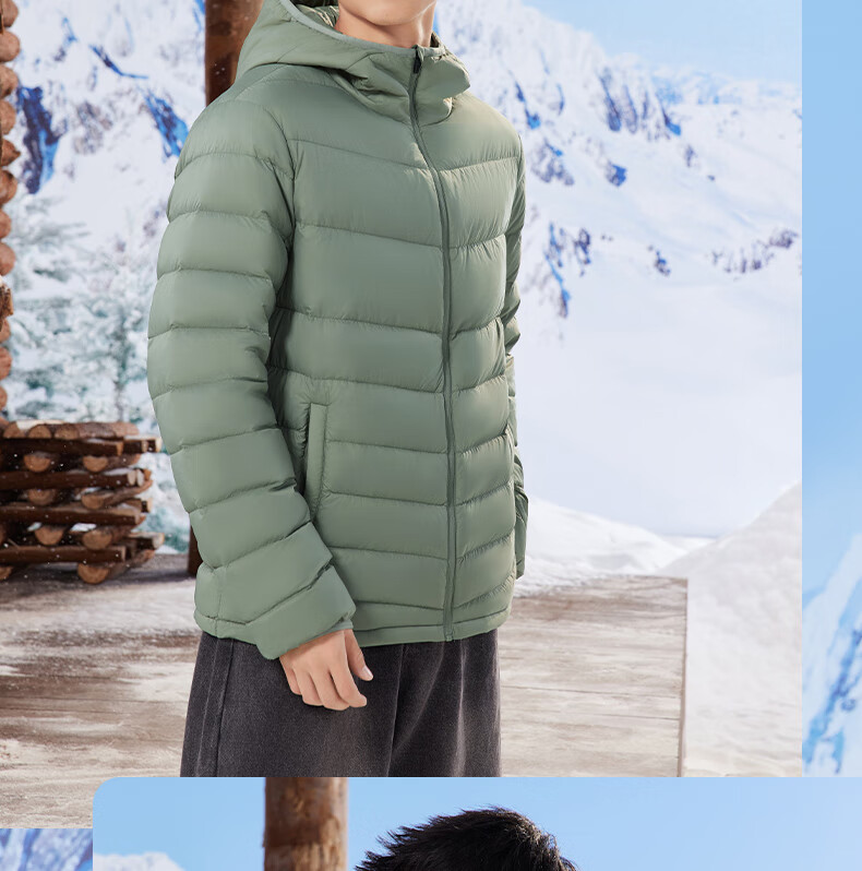 361° Men's Down Jacket Autumn Winter New Lightweight Short Warm Hooded Sports Inner Layer 652544302D-4 30