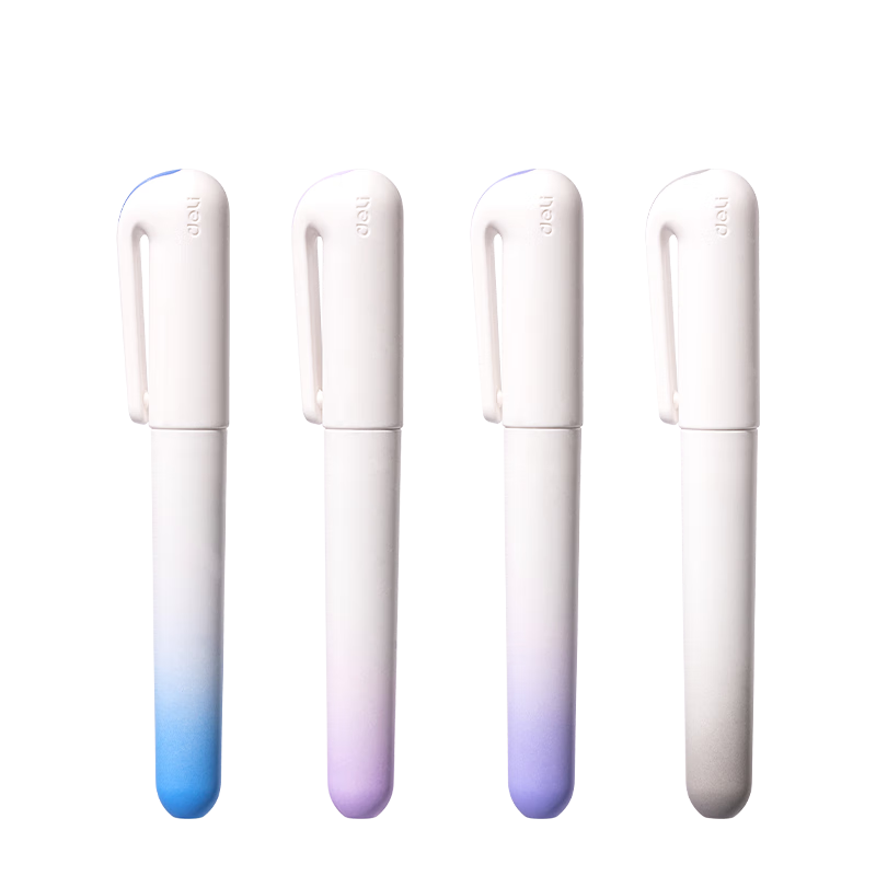 Deli Pocket Highlighters in Sea Mist Moonlight Color Scheme, for Students' Exams, Key Points, Review, Office, Journaling, Note-Taking, Doodling, DIY Decoration, 4 Pens/Box SK185