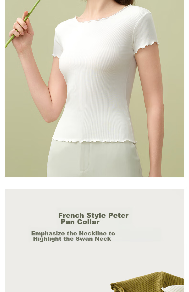 MONTAGUT Modal Cotton Undershirt for Women, Slim-Fit Thin Short-Sleeve White Top, Stylish Basic Base Layer for Autum 12