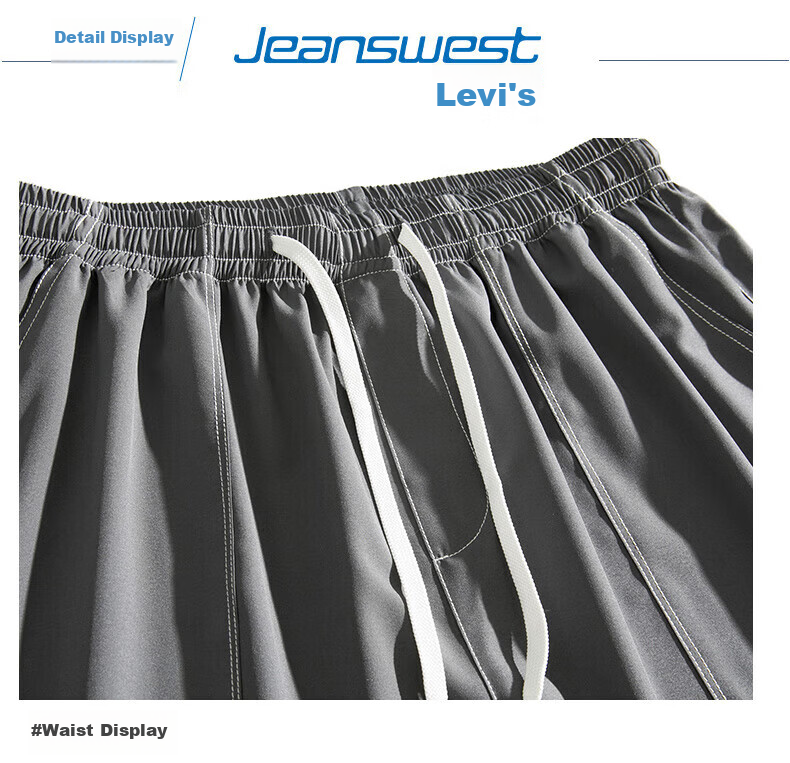 Jeanswest Men's Shorts, 2026 Summer Thin Style, Knee-Length Casual Pants, Cool Versatile Loose Simple Comfortable, Dark Gray, Size L 5