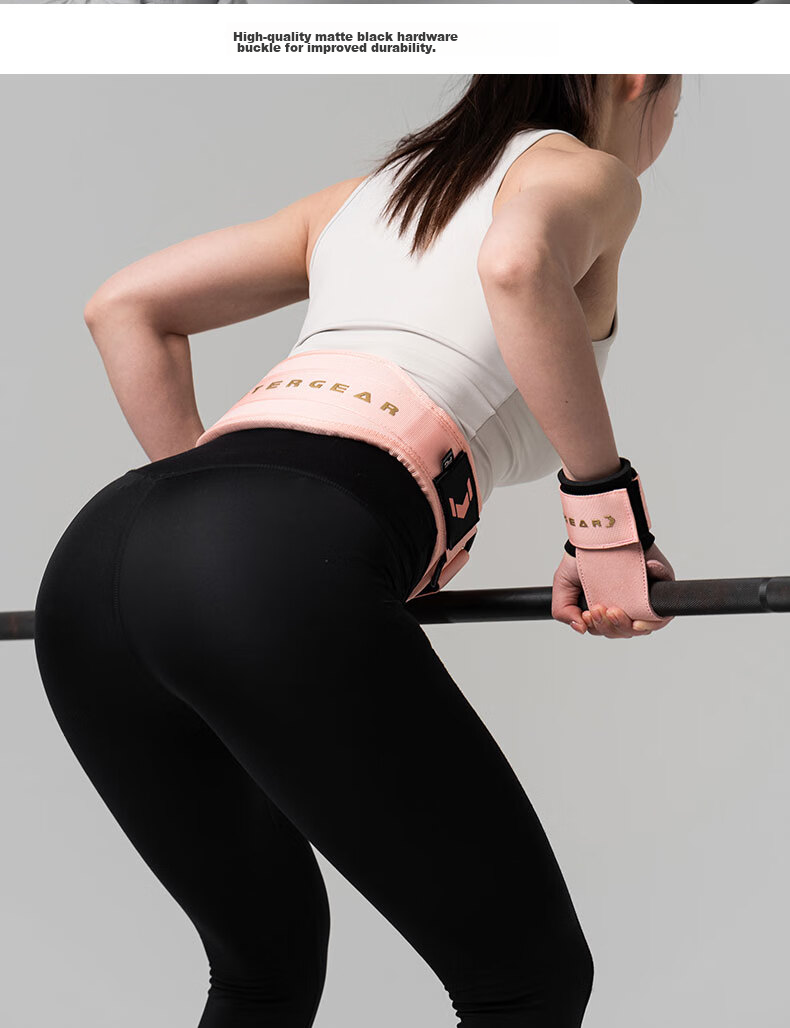 FITTER GEAR Fitness-Specific Deadlift Leather Non-Slip Support Belt with Wrist Guards for Women, Pull-Up Bar Rowing Grip Assistance Band 11