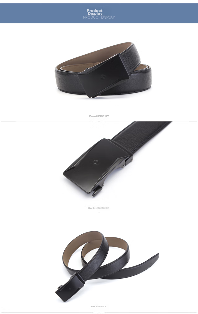 Xinxiuli Men's Leather Belt, High-End Business Automatic Buckle Belt, Gift Box Birthday Present TK2 3