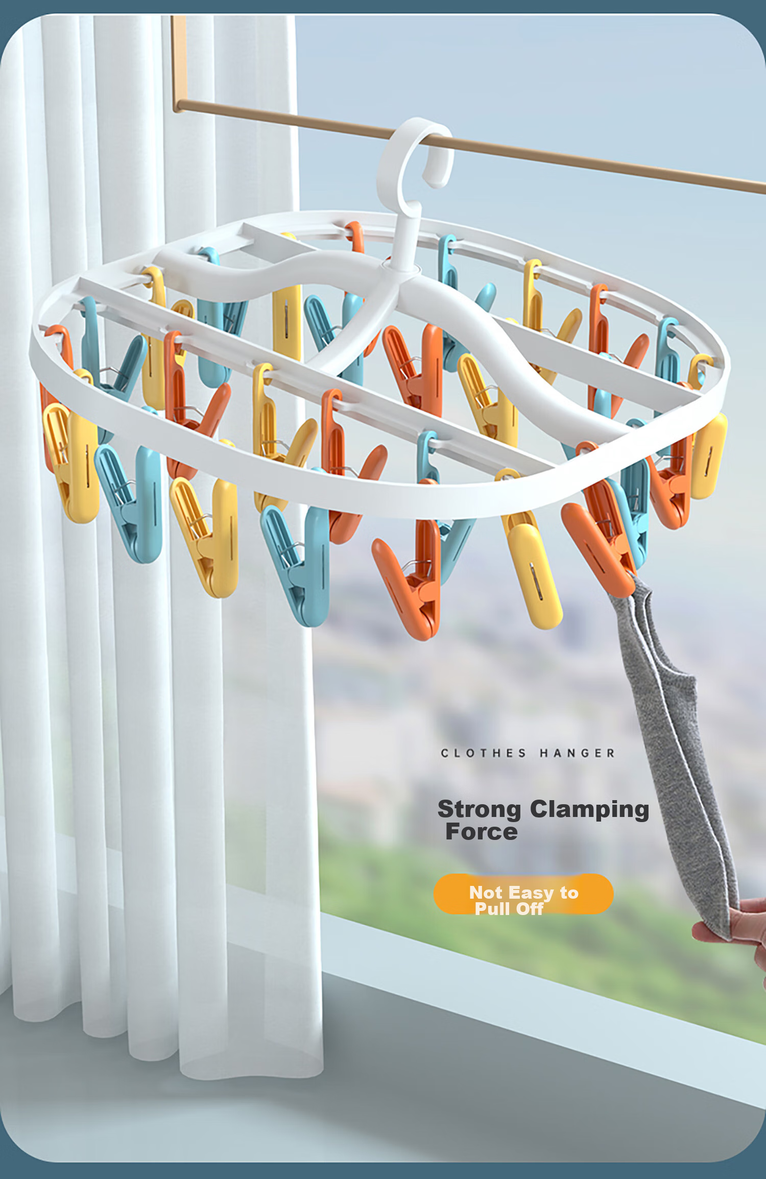 Yagao 26 Clip Foldable Drying Rack, Multi-Clip Dormitory Sock And Underwear Hanger 4