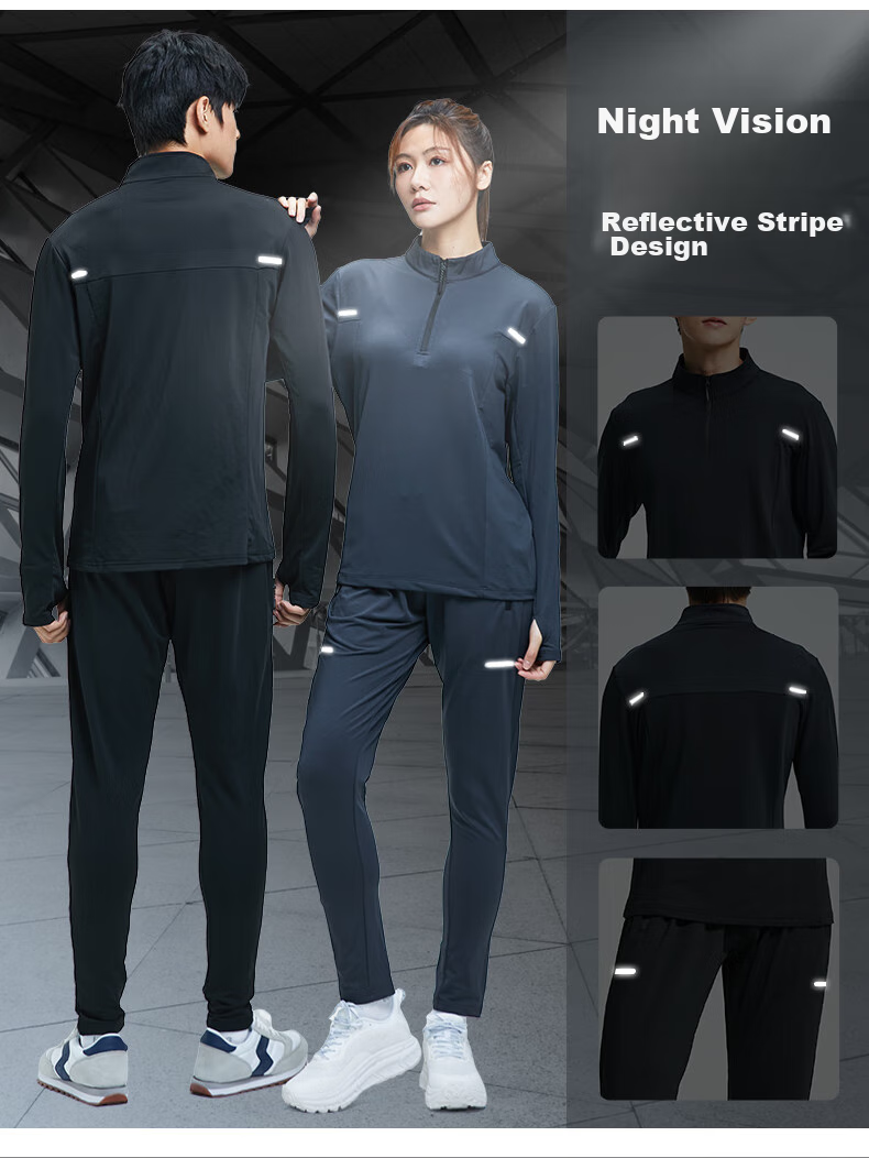 BURUITE Sports Outfit for Men, Running Gear, Gym Clothes, Morning Jogging, Badminton Uniform, Cycling Ice Silk, Spring And Autumn Quick-Dry Clothing 7