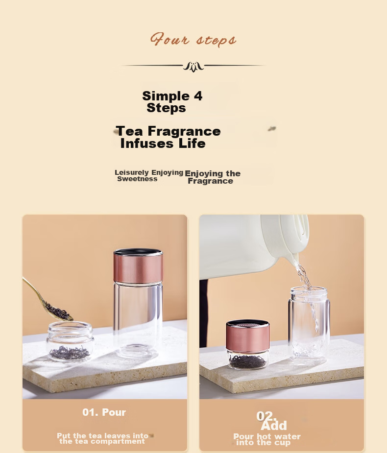 BVGMAV British Tea Infuser Glass Cup for Men And Women, Double-Layer Glass Water Mug, Portable Car Cup, High-End Gift 19