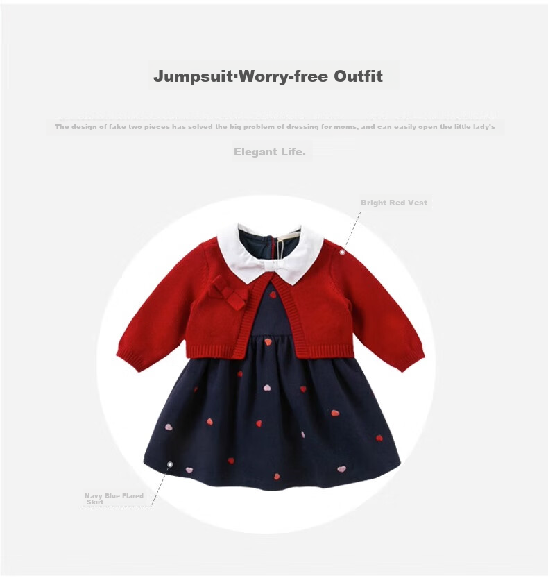DAVE & BELLA [Same As in Mall] Girls' Dress Children's Dress Spring And Autumn Princess Dress for Girls Baby Clothes 3