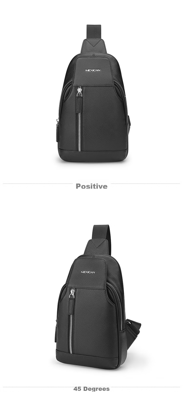 MEXICAN Men's Single Shoulder Crossbody Top-Grain Leather Chest Bag, Commuter Messenger Bag, Business Travel Lightweight Large Capacity Birthday Gift 13