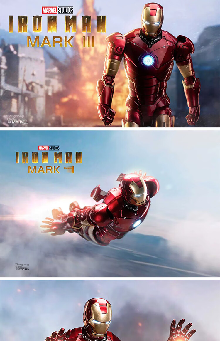 Marvel Iron Man MK3 Action Figure, 10th Anniversary Edition, Collectible Articulated Model Display Piece 19