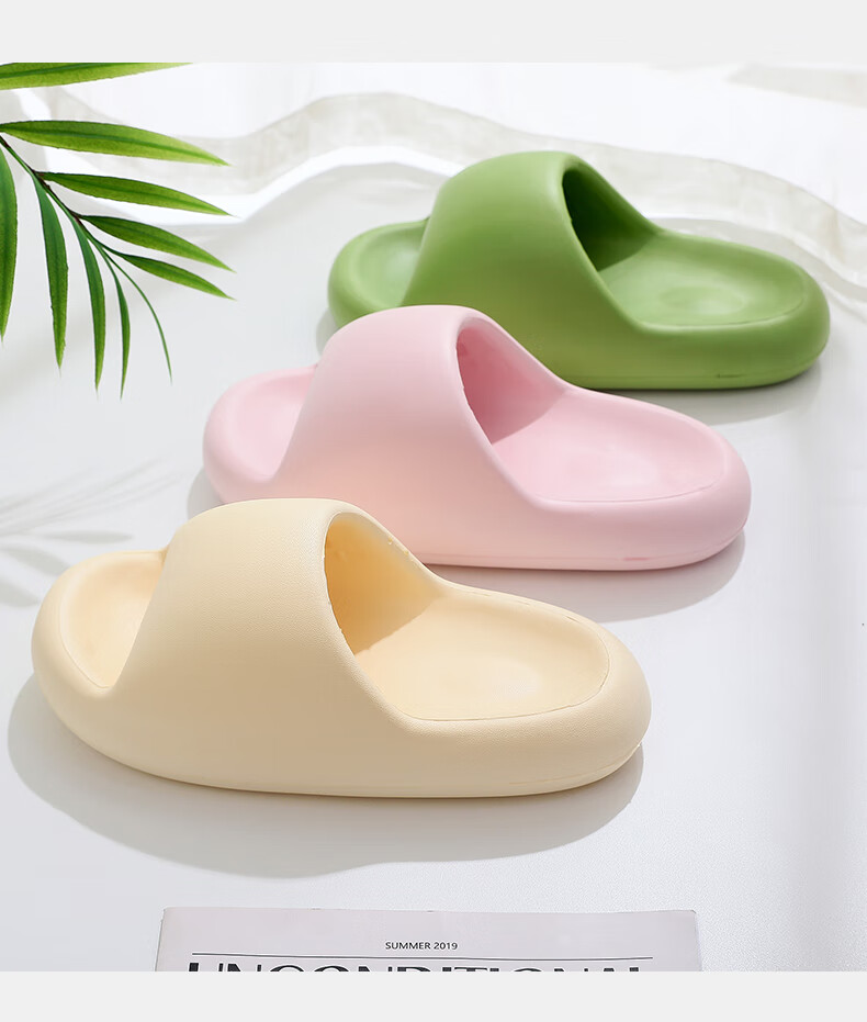 GUOLUOFEI Squishy Feeling Slippers for Men, Summer Thick-Soled EVA Bathroom Couple Sandals for Women, Suitable for Outdoor Wear, Pink, Size 36-37 11