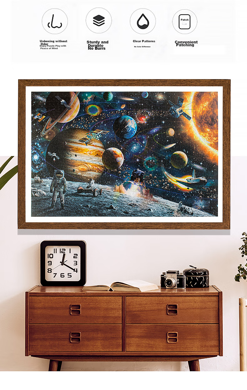 VOX Adult Puzzle, 1000 Pieces, Starry Sky Travel to The Moon, Space Moon Decompression, High Difficulty Puzzle, Birthday Gift 2