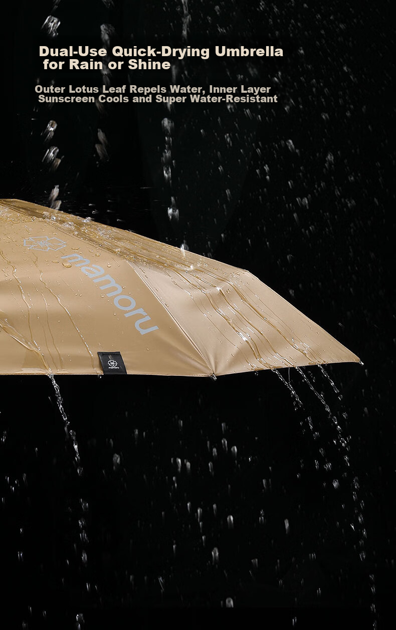 MAMORU Fully Automatic Four-Fold Umbrella, Water-Resistant And Windproof, Essential for Two-Person Travel, Lightweight Folding Umbrella, Men's Business Umbrella, Black 6