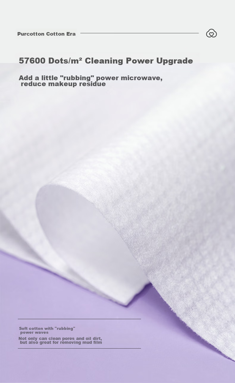 PurCotton Facial Cleansing Wipes, 70 Sheets * 4 Rolls, Thickened 100% Pure Cotton Soft Tissues, Disposable Face Towels, 20*20CM 6