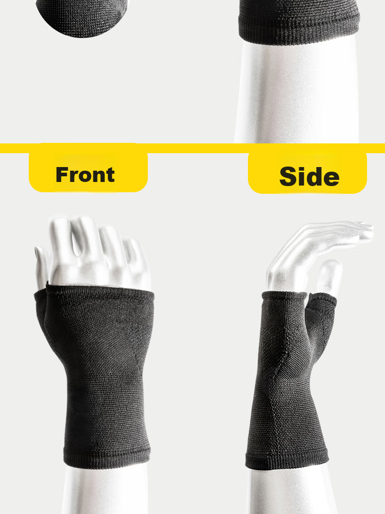 D&M Men's Compression Wrist And Palm Guards, Fingerless Gloves for Dumbbell, Pull-Up Bar, And Equipment Training, Imported from Japan, One Pair 10