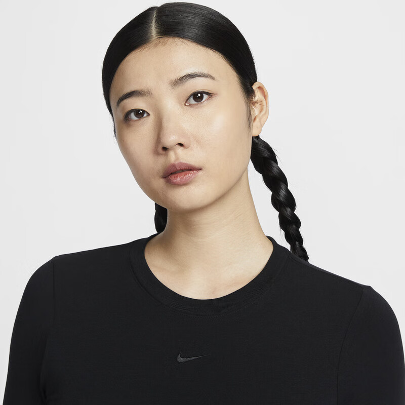 NIKE Spring And Summer Women's Long-Sleeve Round Neck T-Shirt, Athletic Casual, Slim-Fit HF5323-100 White XL 3