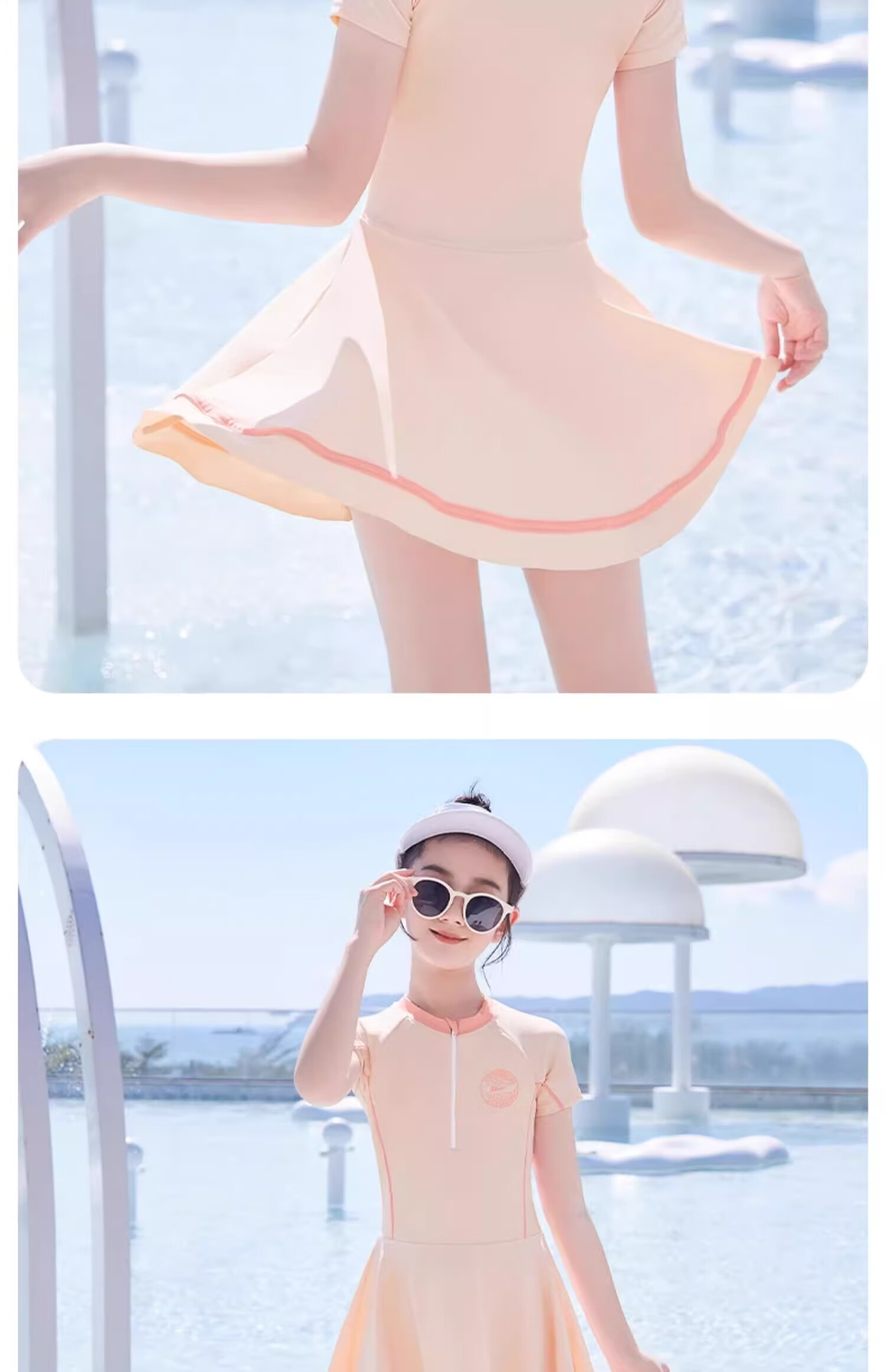 Huili Children's Swimsuit, Cute One-Piece Swimwear for Girls, Princess Swimsuit for Small to Big Kids, Summer 34019, Purple, 2XL 12