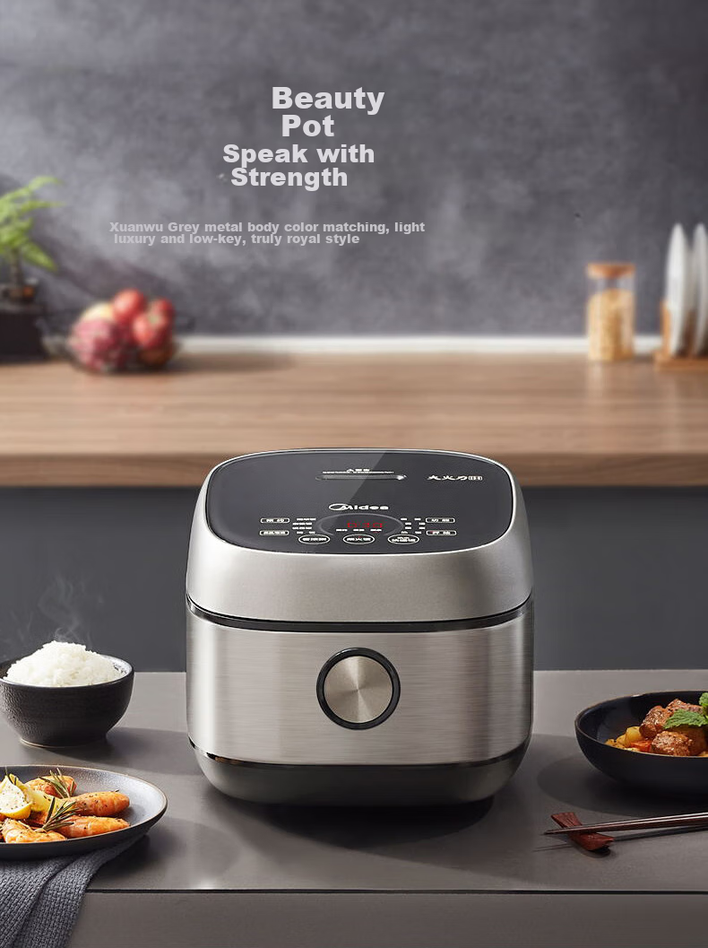 Midea Crystal Titanium 0-Coating Non-Stick IH Heating 4L Smart Rice Cooker for 4-5 People, Grade 1 Energy Efficiency MB-HC4050S 6