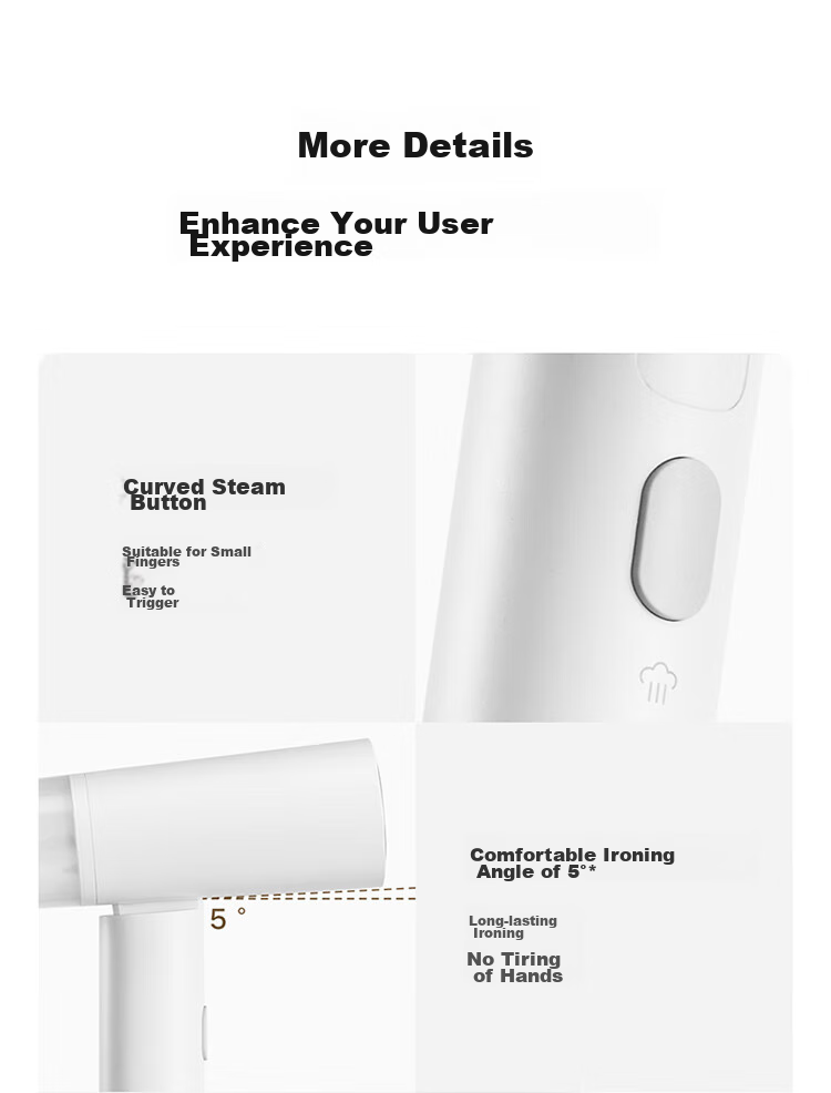 Mijia Handheld Garment Steamer 2, 18g/min Maximum Steam Output, Compact Steam Iron, Wrinkle Remover, Bean-Shaped Iron MJGTJ02LF 15