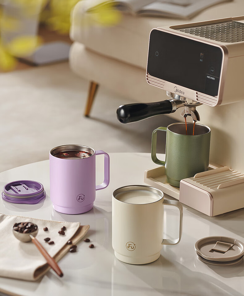 FU Fugang Jia Office Insulated Antibacterial Stainless Steel Tea Mug High-Value Lid Straw Water Bottle 5