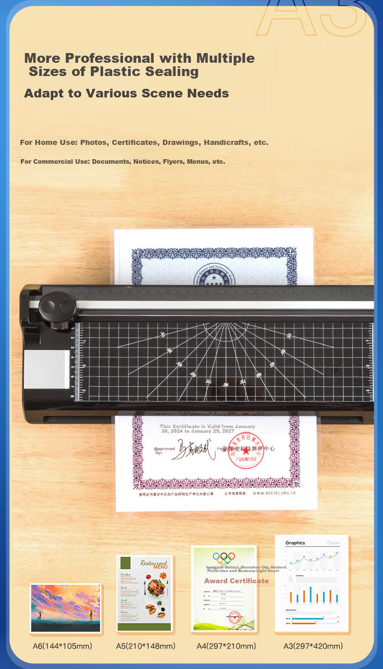 COMIX Home Office A3/A4 Photo Laminator, Commercial Photo Lamination Machine, Black F9093E 2