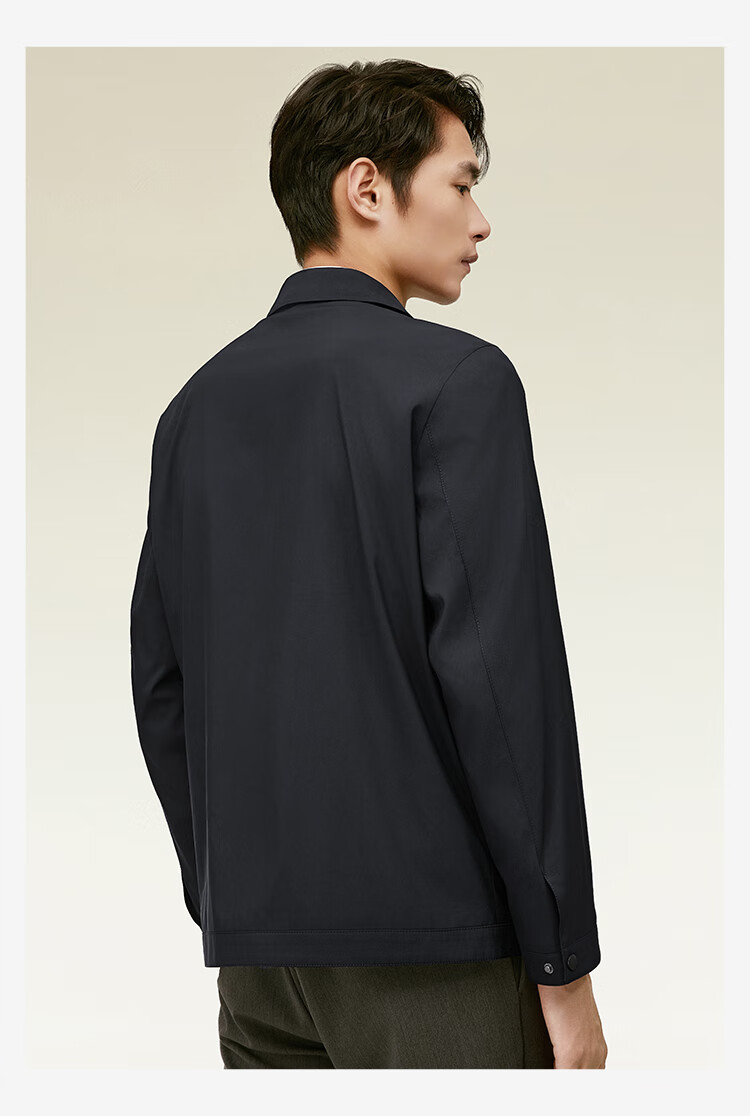 Hodo Jacket for Men, Turn-Down Collar, Comfortable Solid Color, Short Administrative Style, Cadre Style Office Style Coat for Men, B5 Navy Blue, Size 170 24