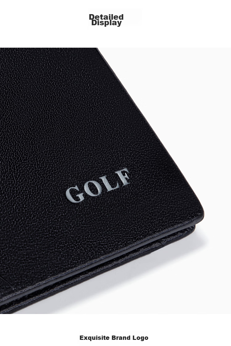 GOLF Top-Grain Leather Card Holder for Men with Multiple Card Slots, Bank Card Holder, Slim Leather Case for Cards, Vertical Style Small Wallet 19