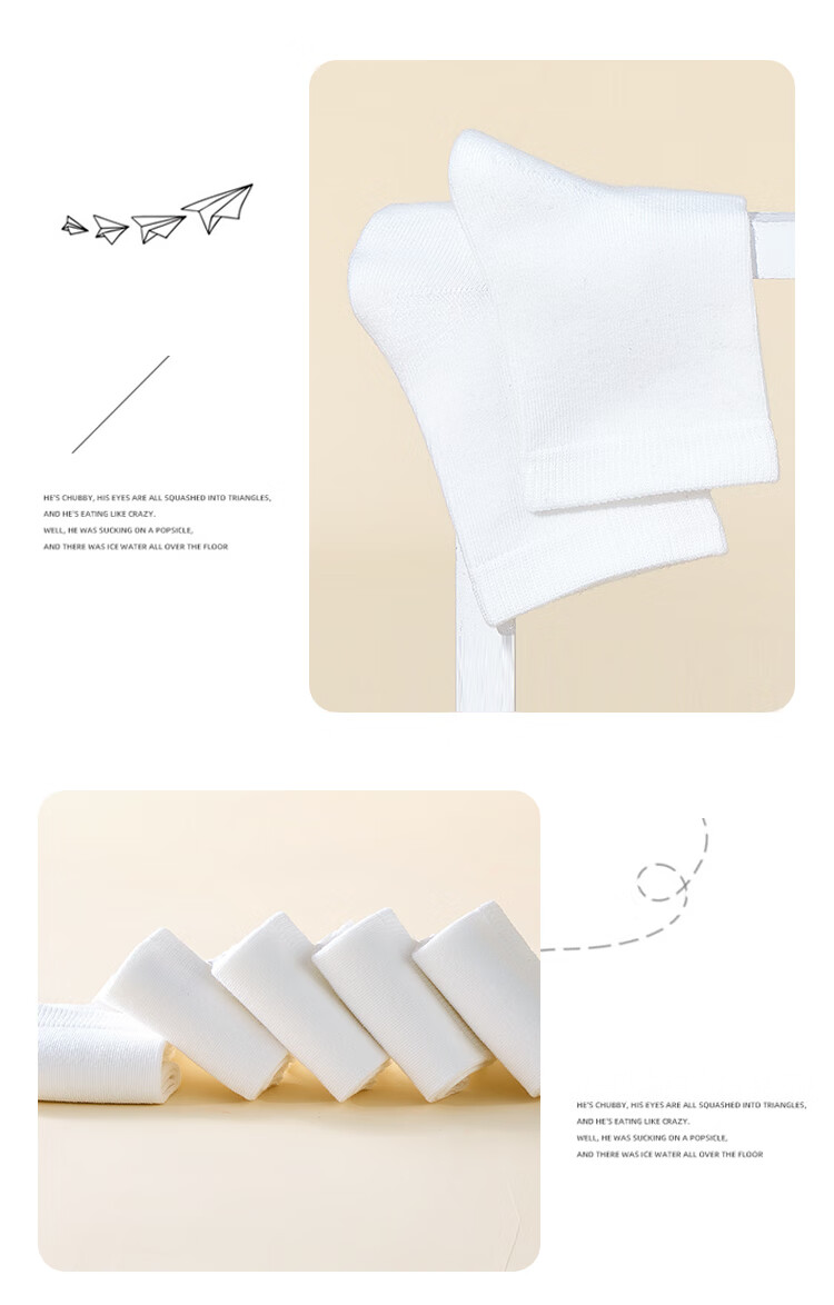 LangSha Children's Socks, Boys' And Girls' Mid to Big Kids' All-Season School White Socks, Youth Student Mid-Calf Cotton Socks, 5 Pairs Pack 6