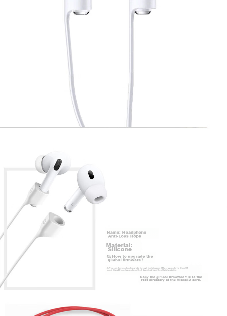 ESCASE Earphone Anti-Loss Strap, Silicone Skin-Friendly, Magnetic Anti-Loss Lifting Elastic Suitable for AirPods Pro 2/3, Huawei, Xiaomi, Honor, JBL, Edifier And Other TWS Earphones 7