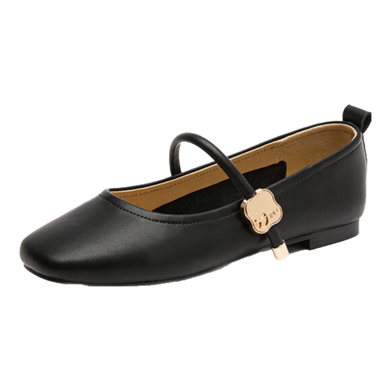 RED DRAGONFLY Soft-Soled Women's Flats, Spring And Summer Shallow-Mouth Women's Flat Shoes, Comfortable Mary Jane Shoes, WTB34375, Black, Size 37