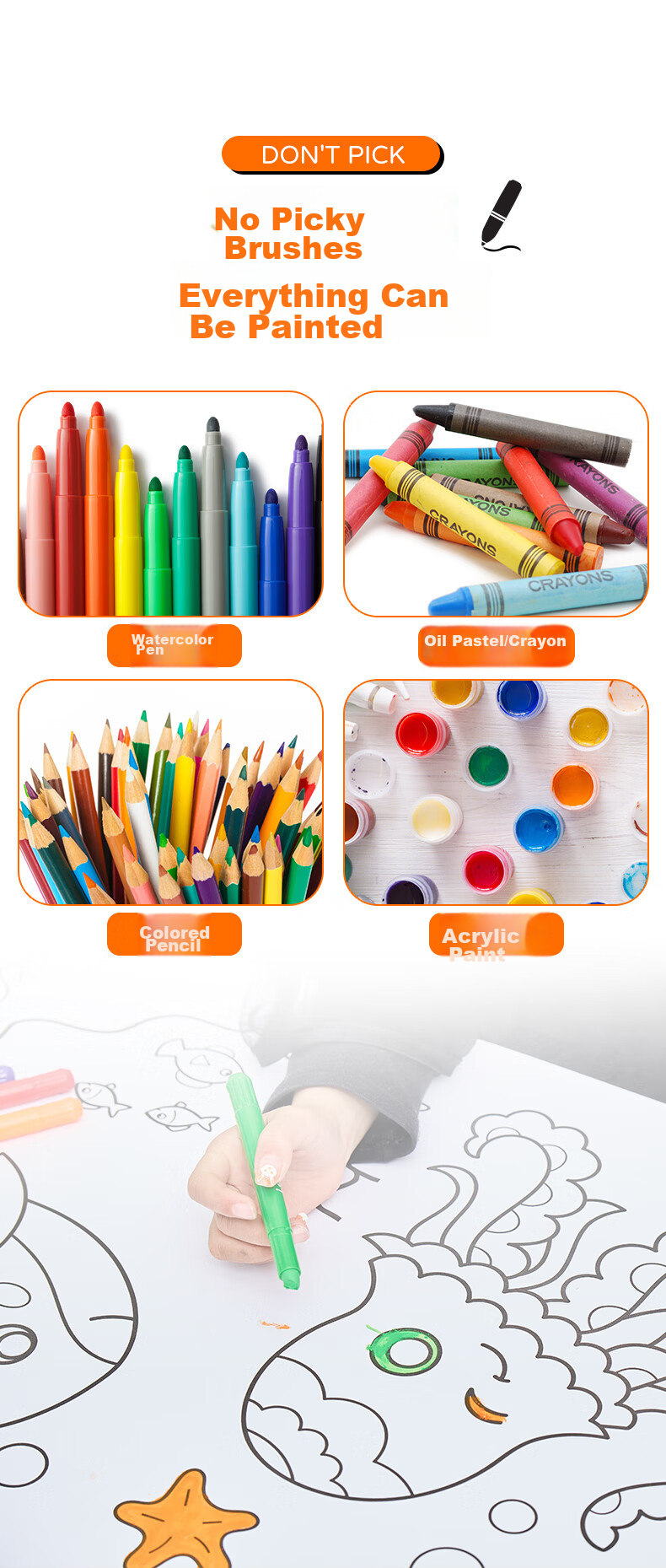 Ledi 10-Meter Children's Extra-Large Drawing Roll Paper, Doodle Painting Roll, Coloring Book, Sketch Pad, 0.4*10M, Birthday Gift 4