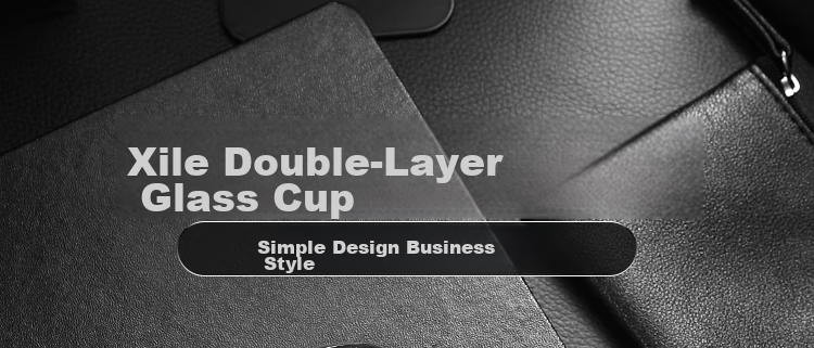 Cille Double-Walled Glass Cup, Stylish Water Bottle with Tea Infuser, Portable Mug for Men's Business Office Use 1