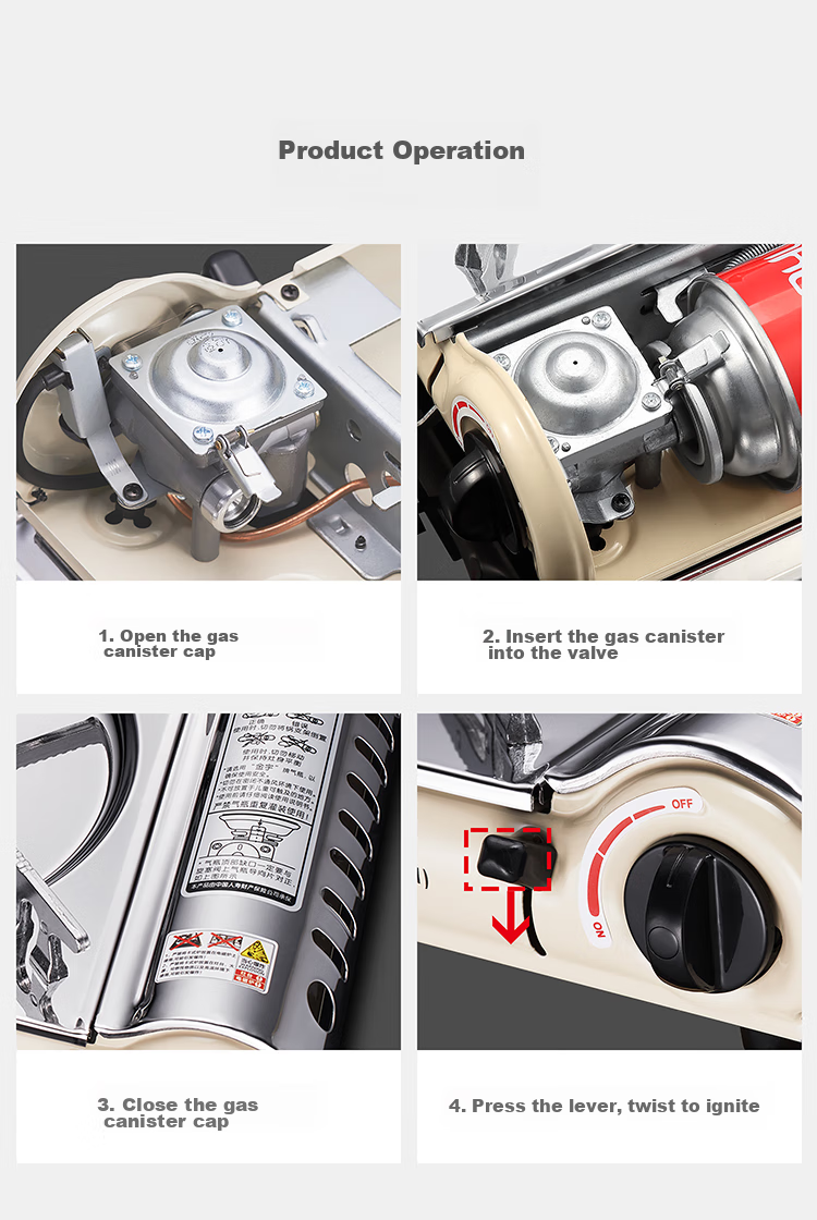 Jinyu Portable Camping Gas Stove with Windproof And Explosion-Proof Design, Magnetic Burner, Outdoor Cooking Equipment, Stir-Fry Gas Stove, 2.5KW 20
