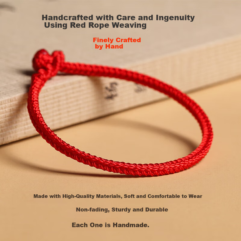 Jinshiling Zodiac Year Bracelet for Men And Women, Lucky Red String Bracelet with Eight-Section Knot, Couple's Birthday Gift Bracelet for Chinese Zodiac Year