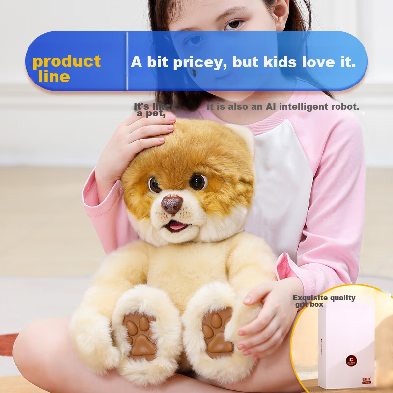 CUMATE Intelligent Pomeranian Toy Dog AI Companion Robot, Children's Gift, Birthday Present for Boys