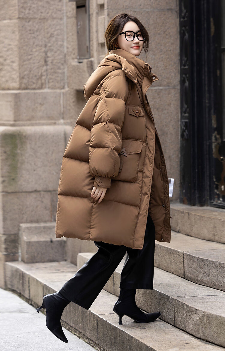 Dme [Light Life] Winter 50D Cotton-Feel Faux Memory Duck down Large Patch Pocket Petite Women's Down Jacket Coat 8