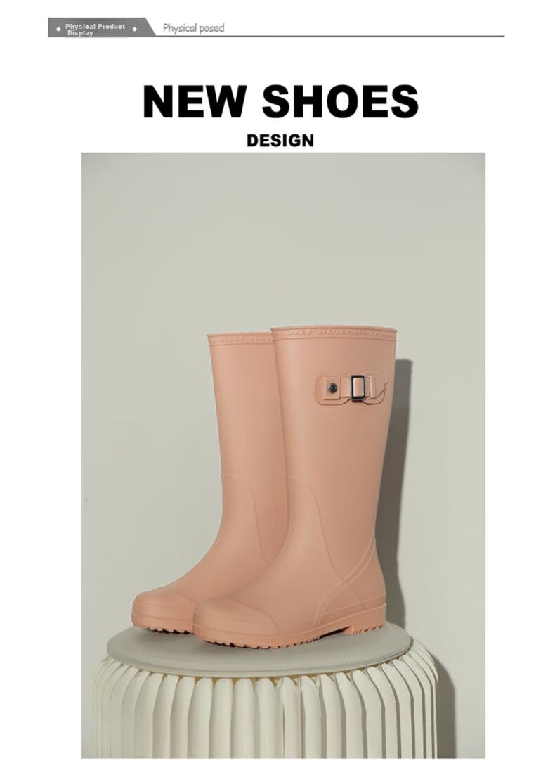 Warrior Rain Boots for Women, Fashionable Adult Tall Rain Boots, Water Shoes, Rubber Shoes, Waterproof Boots HXL73-B Kao 40 11